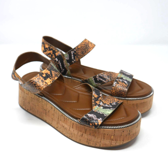 Franco Sarto NWOB Ozio Platform Snakeskin Sandals Size 10 - Picture 1 of 11